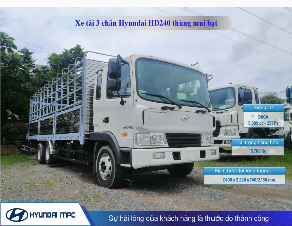 Xe tải Hyundai HD240 thùng mui bạt 16 tấn